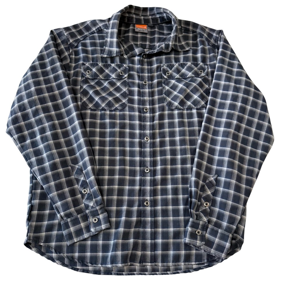Merrell Opti-Wick Plaid Long Sleeve Button Up Shirt Men Large‎